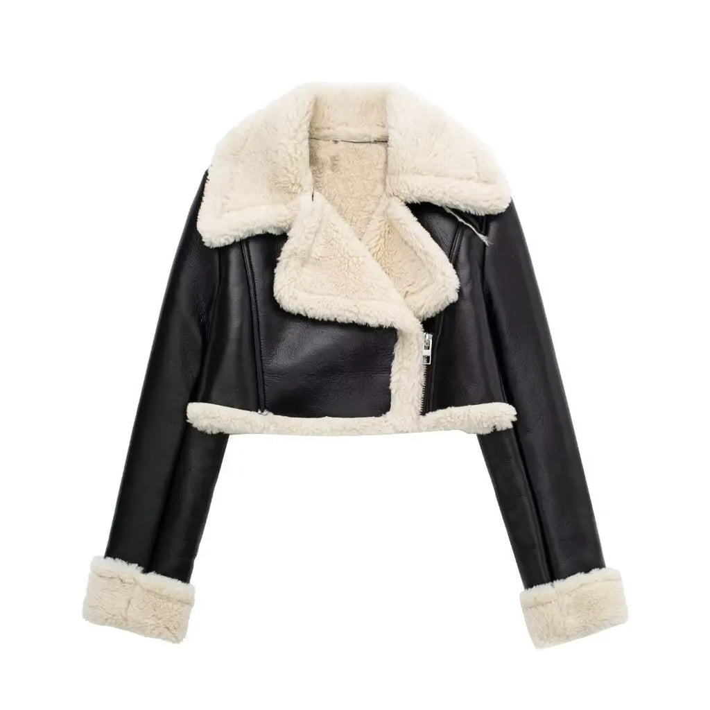 Vintage Faux Leather Jacket - Chic Winter Style