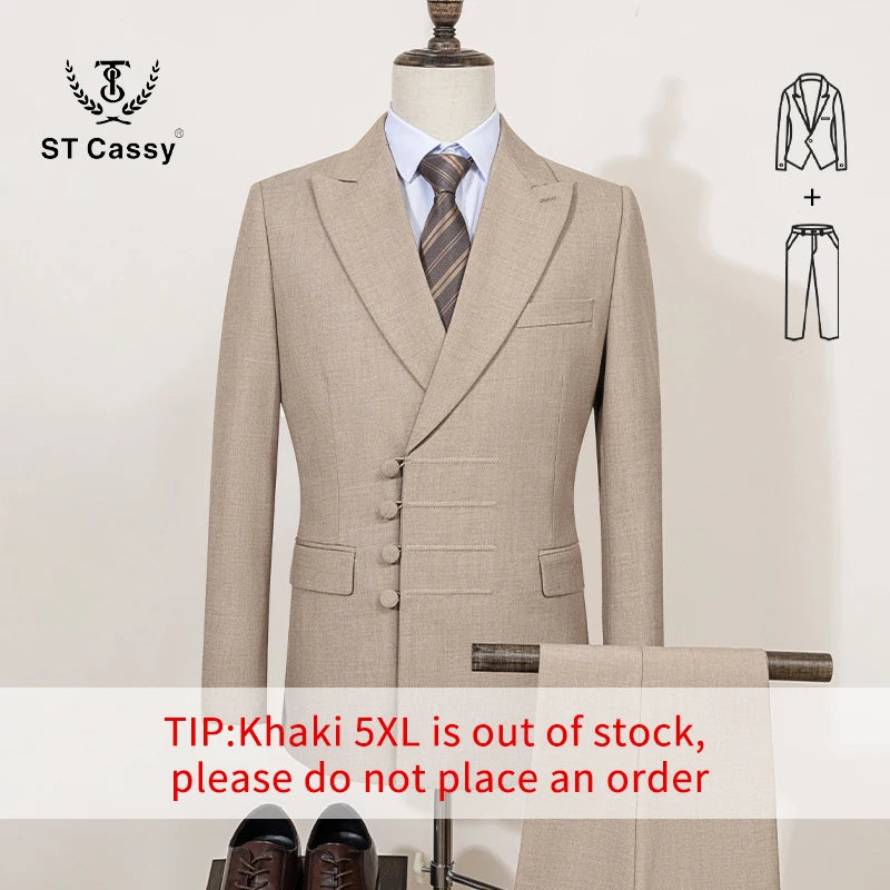 ST Cassy Elegant Men's Double-Breasted Suit